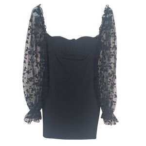 Shein Micro Mini Bodycon Whimsygoth Butterfly Mesh Sweetheart Dress‎ Small